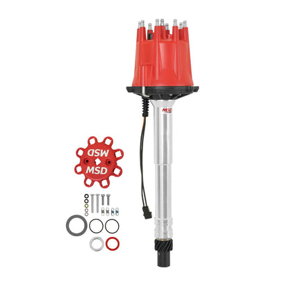Chevy Extra Tall Slip Collar Pro-Billet Distributor Nearly Three Inches Of Adjustment. Must Be Used With An 6, 7 Or 8-Series MSD Ignition
