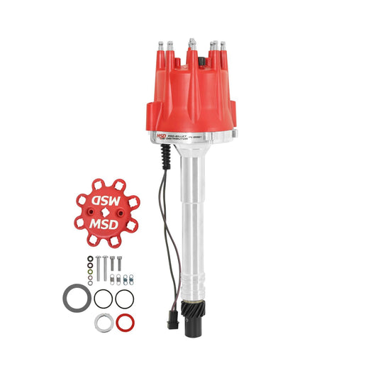 Chevy V8 W/Slip Collar Distributor For Taller Blocks Or Decked Heads. Must Be Used With An 6, 7 Or 8-Series MSD Ignition