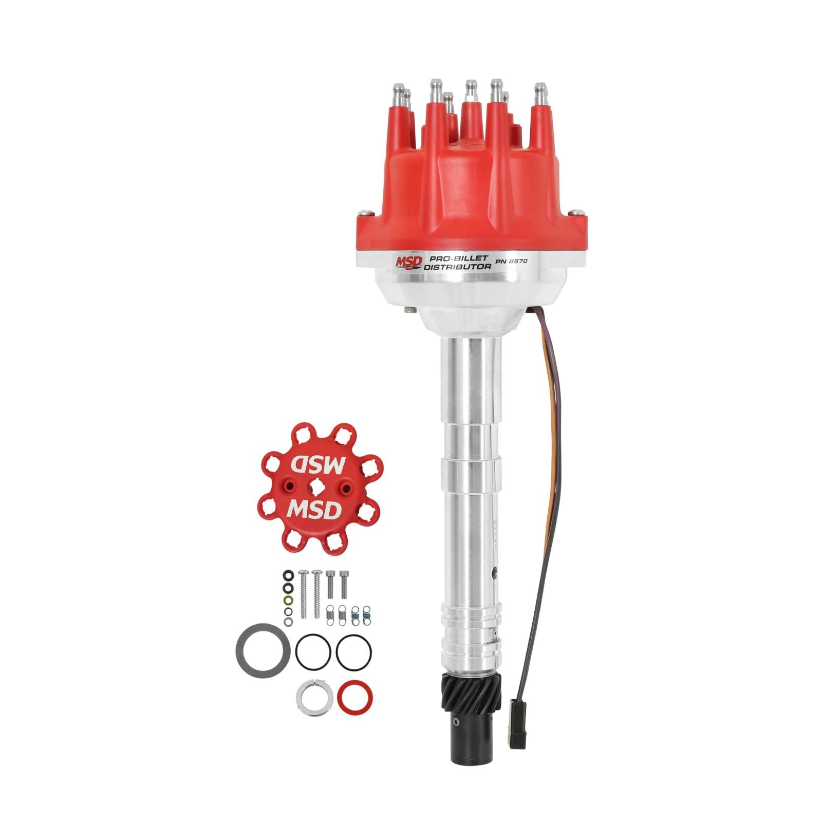 Chevy Pro-Billet Small Diameter V8 Distributor If You Need Clearance From All Sides, This Is Your Best Bet. Must Be Used With An 6, 7 Or 8-Series MSD Ignition