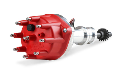 Distributor, Ford 351W, Billet, Small Cap, Steel Gear 'S Pro-Billet Small Diameter Distributor W/Red Cap And Steel Gear, Requires The Use Of 6, 7, 8 Series MSD Ignition-9