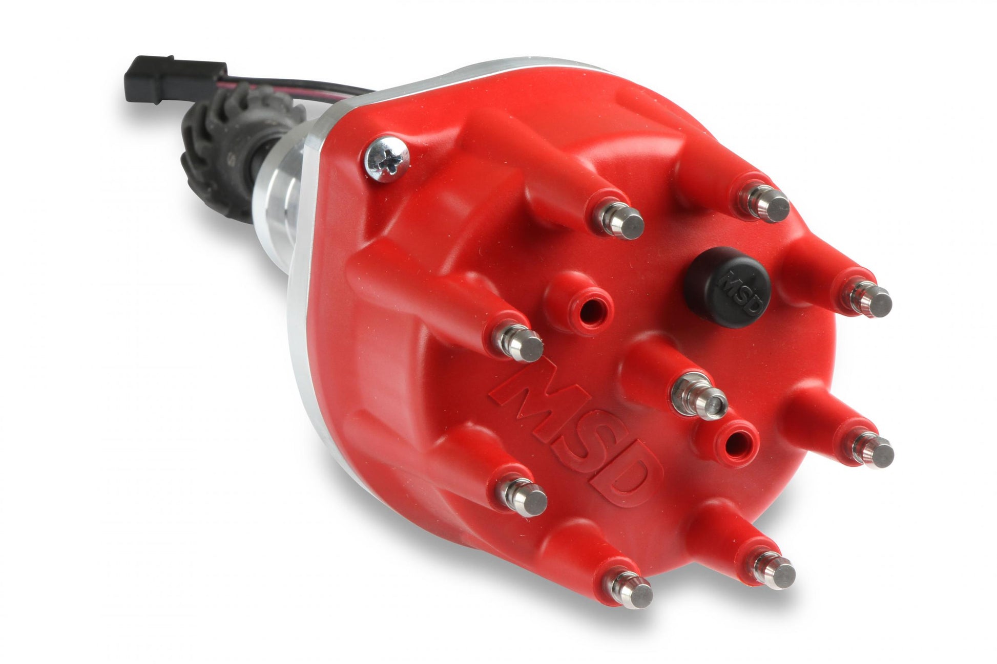 Distributor, Ford 351W/Steel Gear/Holley Hi-Ram 'S Pro-Billet Small Diameter Distributor W/Red Cap And Steel Gear, Requires The Use Of 6, 7, 8 Series And Designed To Fit Holley 351W Hi-Ram Carburetor Intake Manifolds MSD Ignition-4