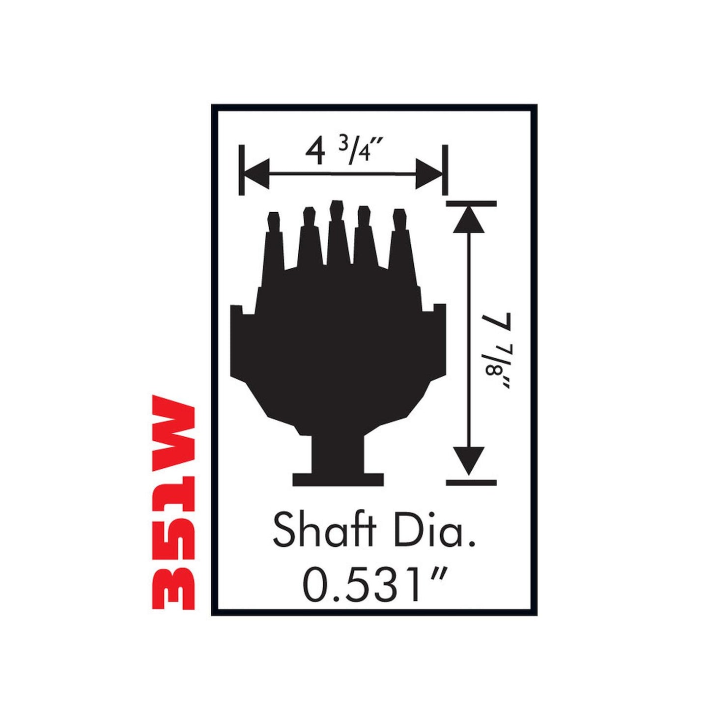Ford 351W Small Diameter Pro-Billet Distributor Small Diameter Distributor For 351W, Includes Iron Gear. Must Be Used With An 6, 7 Or 8-Series MSD Ignition-5