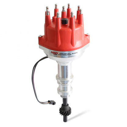 Ford 302 Small Diameter Pro-Billet Distributor Great For Blower Or Manifold Clearance. Fits 289/302 Engines, Includes Iron Gear. Must Be Used With An 6, 7 Or 8-Series MSD Ignition