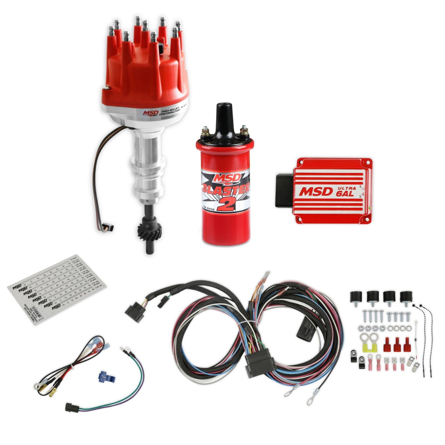 Sbf V-8 Pro-Billet Bundle Contains A Pro-Billet Distributor, Ultra 6Al Box, And A Blaster 2 Coil MSD Ignition