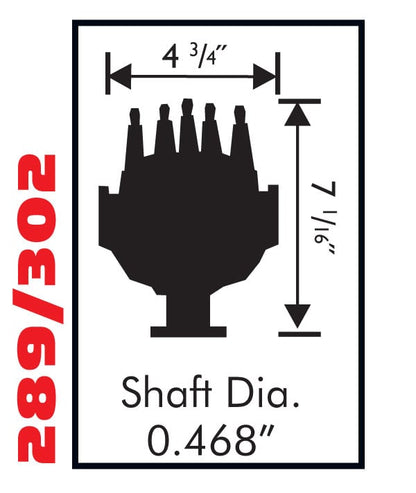 Ford 302 Small Diameter Pro-Billet Distributor Great For Blower Or Manifold Clearance. Fits 289/302 Engines, Includes Iron Gear. Must Be Used With An 6, 7 Or 8-Series MSD Ignition-6