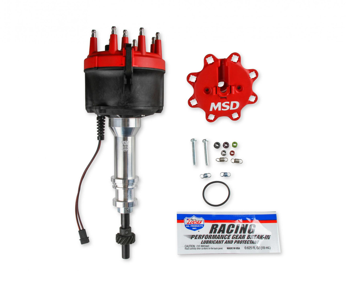 Distributor, Billet Ford 351W, For Edelbrock Victor Jr, W/Steel Gear 'S Billet Distributor For Use With Edelbrock Victor Jr. Intake Manifold, W/Steel Gear. Requires The Use Of 6, 7, 8 Series MSD Ignition