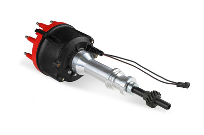 Distributor, Billet Ford 351W, For Edelbrock Victor Jr, W/Steel Gear 'S Billet Distributor For Use With Edelbrock Victor Jr. Intake Manifold, W/Steel Gear. Requires The Use Of 6, 7, 8 Series MSD Ignition-9
