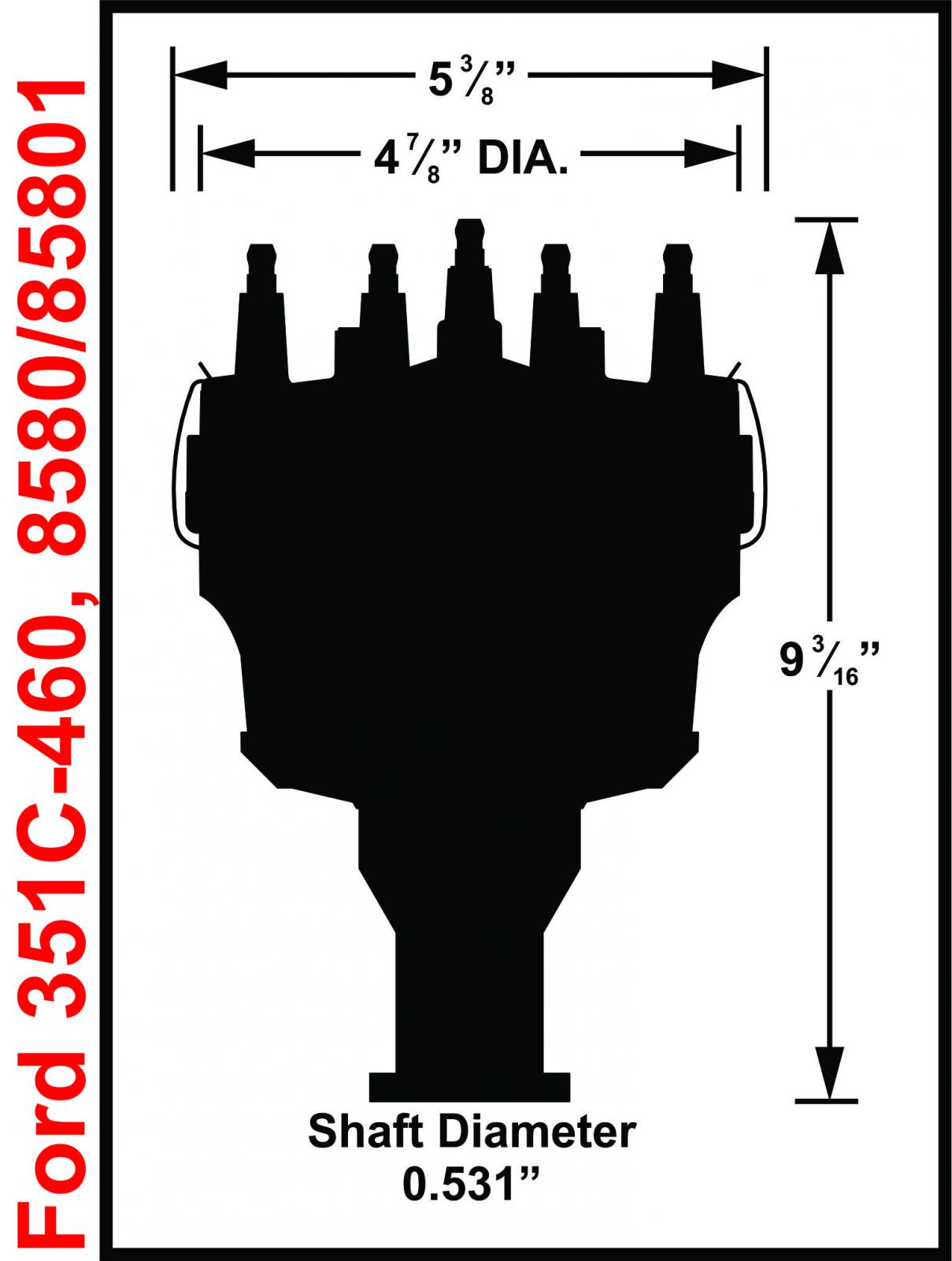 Ford V8 351C-460 Billet Distributor Fits 351C, 351M, 400, 429, 460 With Iron Gear. Must Be Used With An 6, 7 Or 8-Series MSD Ignition-5
