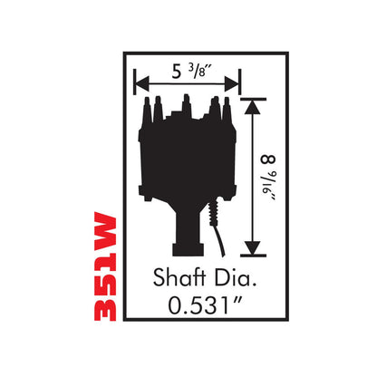 Ford 351W Steel Gear Billet Distributor Fits 351W With Steel Gear For Hydraulic Roller Cams. Must Be Used With An 6, 7 Or 8-Series MSD Ignition-5