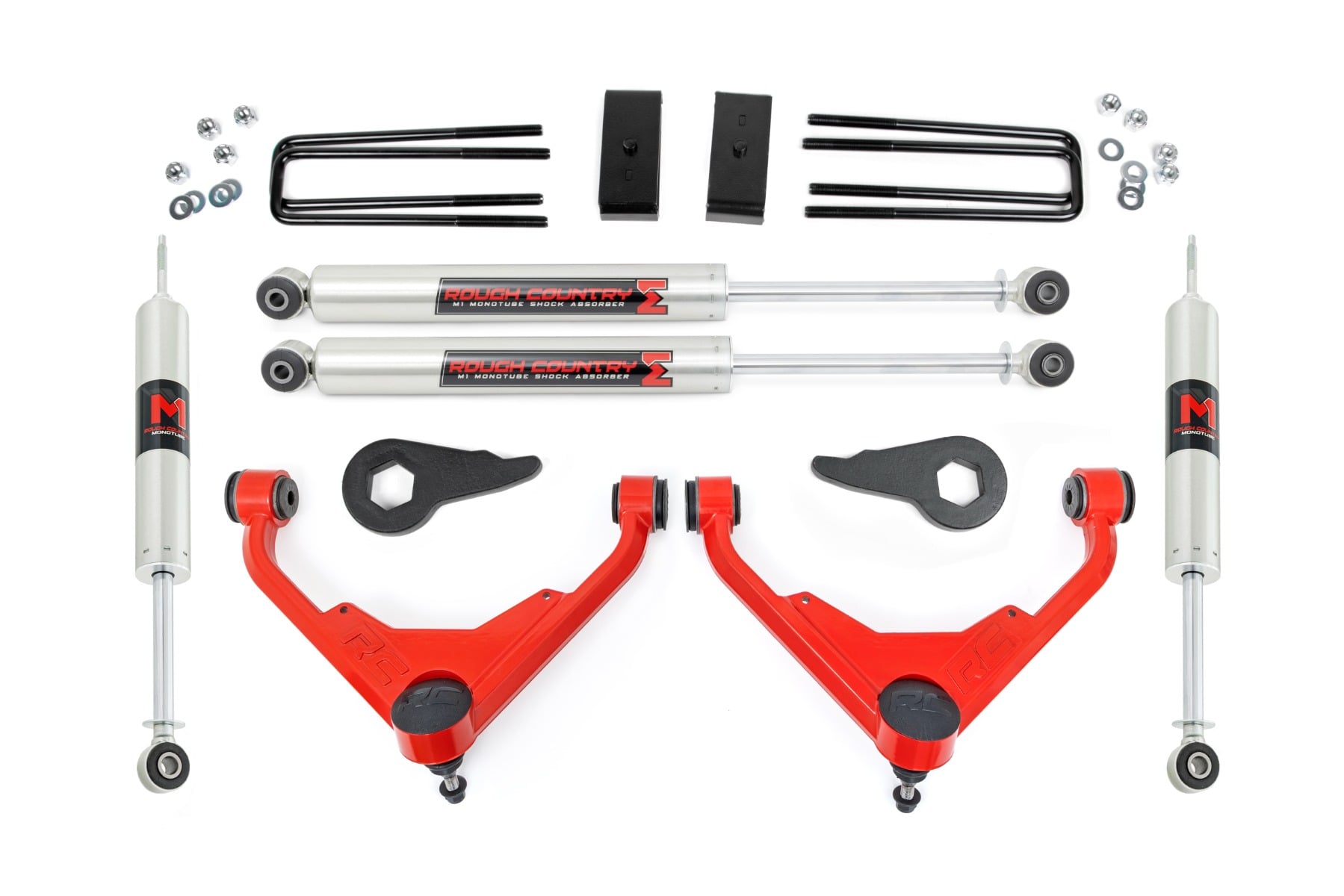 3 Inch Lift Kit M1 FK/FF Red Silverado/Sierra 2500HD/3500HD/Suburban 2500/Yukon XL 2500 (01-10) Rough Country