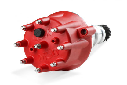 Distributor Ford Fe, Steel Gear 'S Pro-Billet Distributor W/Red Cap And Steel Gear, Requires The Use Of 6, 7, 8 Series MSD Ignition-8