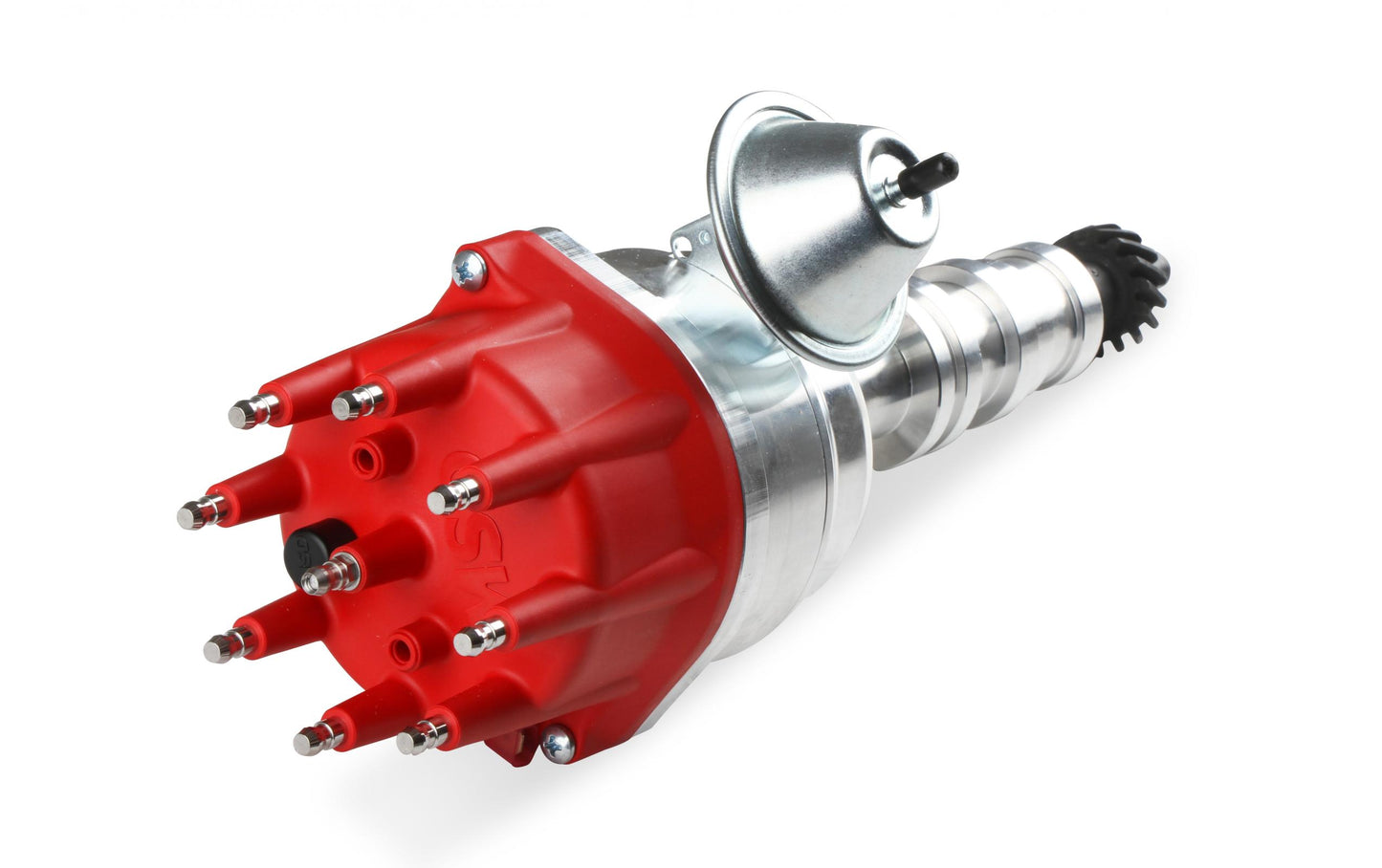 Distributor, Ford Fe, Ready-To-Run, Steel Gear 'S Pro-Billet Distributor With Small Diameter Red Cap And Ready To Run W/Vacuum Advance And Steel Gear, No Box Needed MSD Ignition-18
