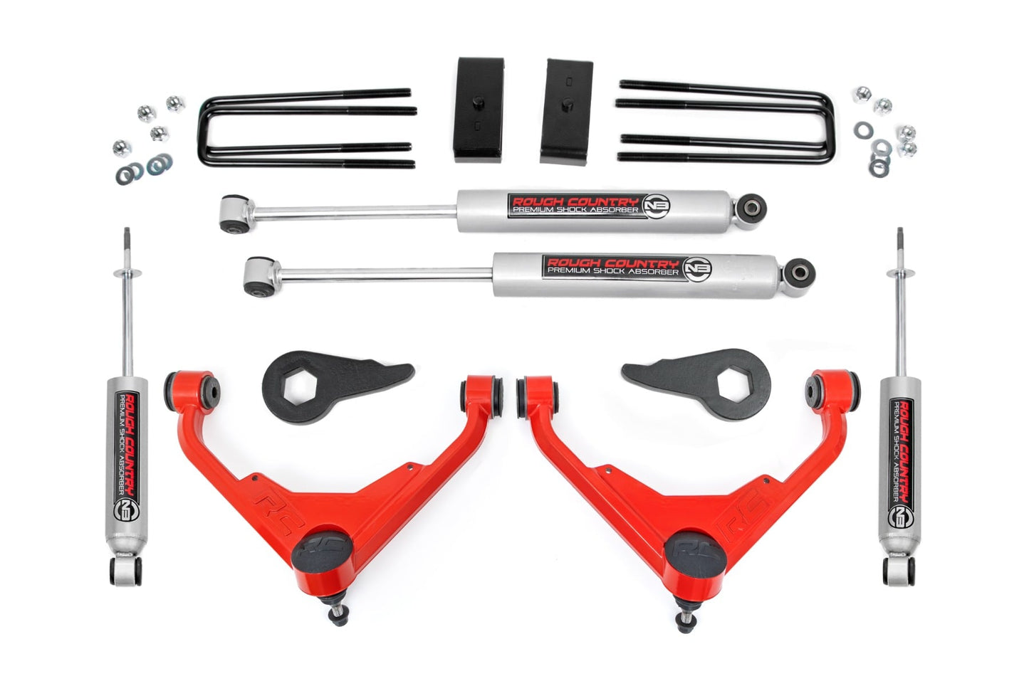 3 Inch Lift Kit FK/FF Code Red Silverado/Sierra 2500 HD Suburban/Yukon XL 2500 (01-10) Rough Country