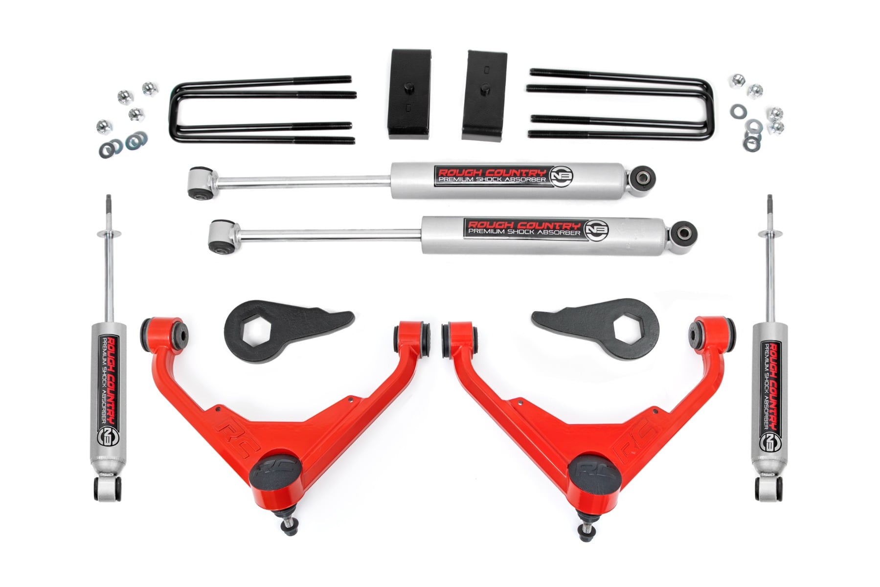 3 Inch Lift Kit FK/FF Code Red Silverado/Sierra 2500 HD Suburban/Yukon XL 2500 (01-10) Rough Country