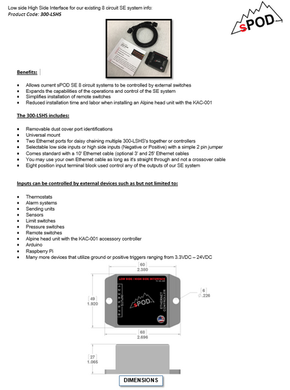 Low Side High Side Interface - Universal sPOD-4