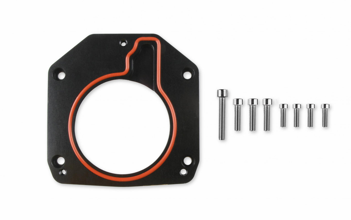 Throttle Body Adapter Plate Throttle Body Adapter Plate (3-Bolt) 75Mm Tb To (4-Bolt) Intake-Black Finish Holley Sniper EFI-1