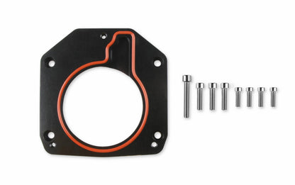 Throttle Body Adapter Plate Throttle Body Adapter Plate (3-Bolt) 75Mm Tb To (4-Bolt) Intake-Black Finish Holley Sniper EFI-1