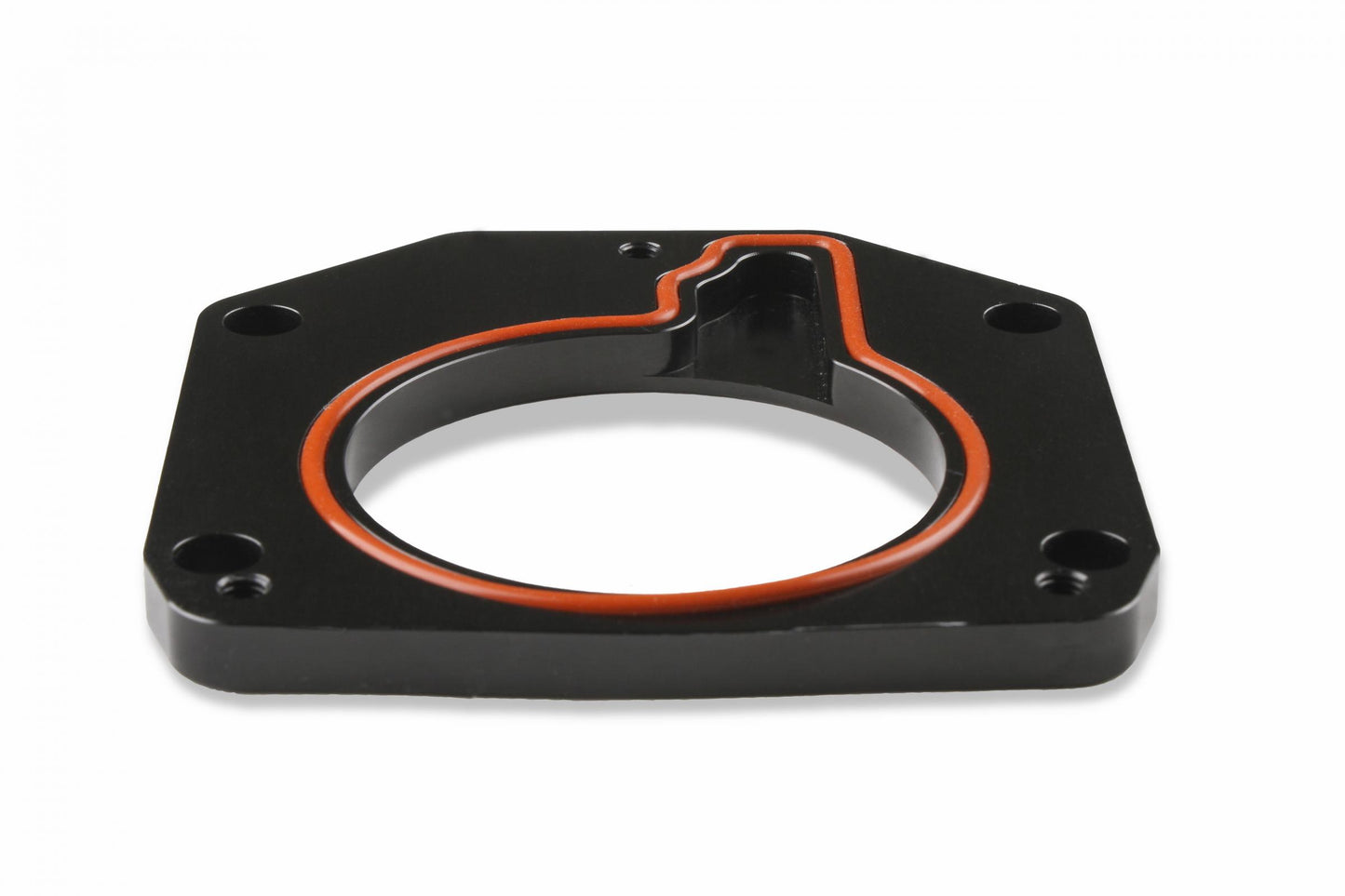 Throttle Body Adapter Plate Throttle Body Adapter Plate (3-Bolt) 75Mm Tb To (4-Bolt) Intake-Black Finish Holley Sniper EFI-3