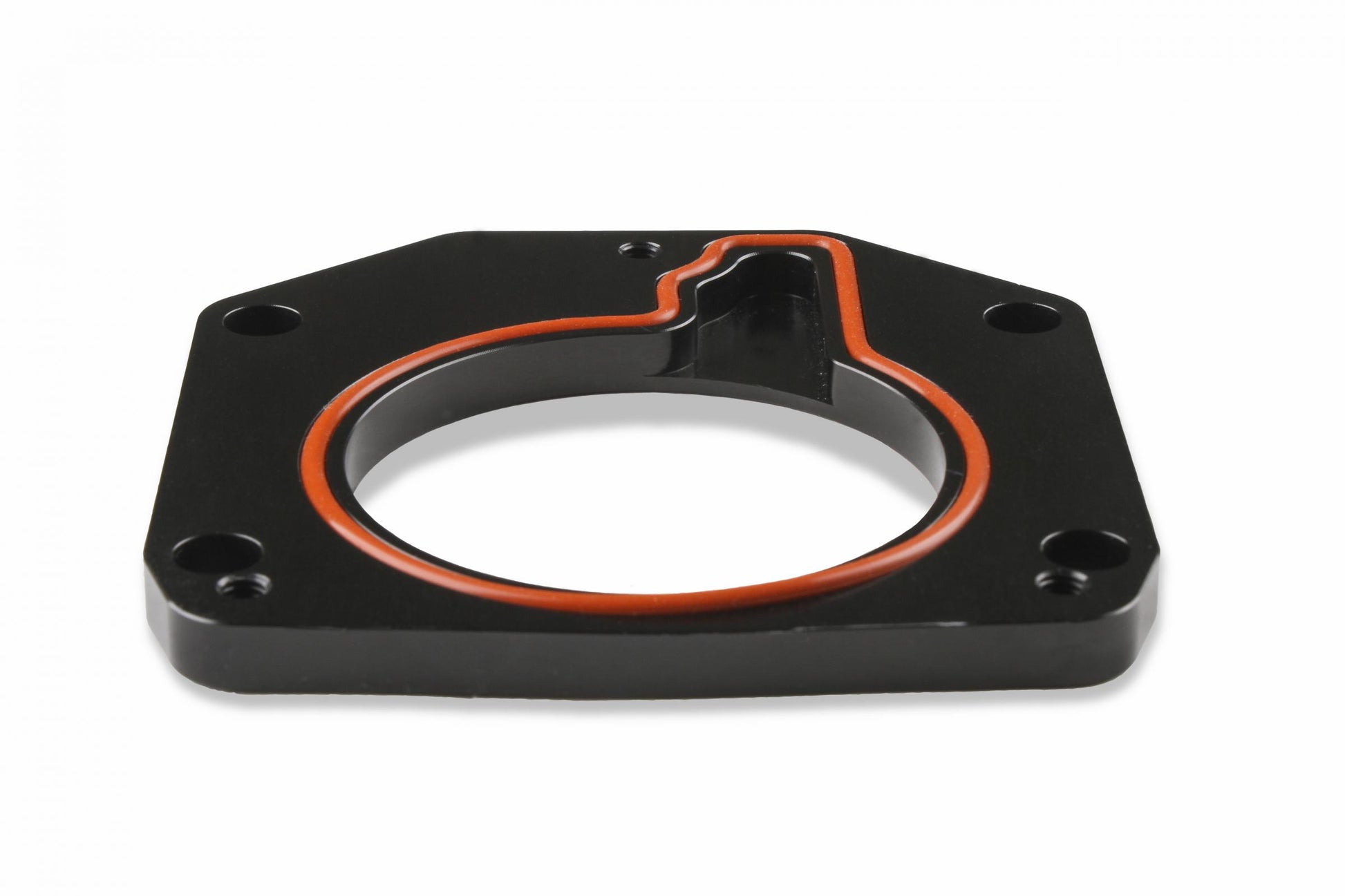 Throttle Body Adapter Plate Throttle Body Adapter Plate (3-Bolt) 75Mm Tb To (4-Bolt) Intake-Black Finish Holley Sniper EFI-3