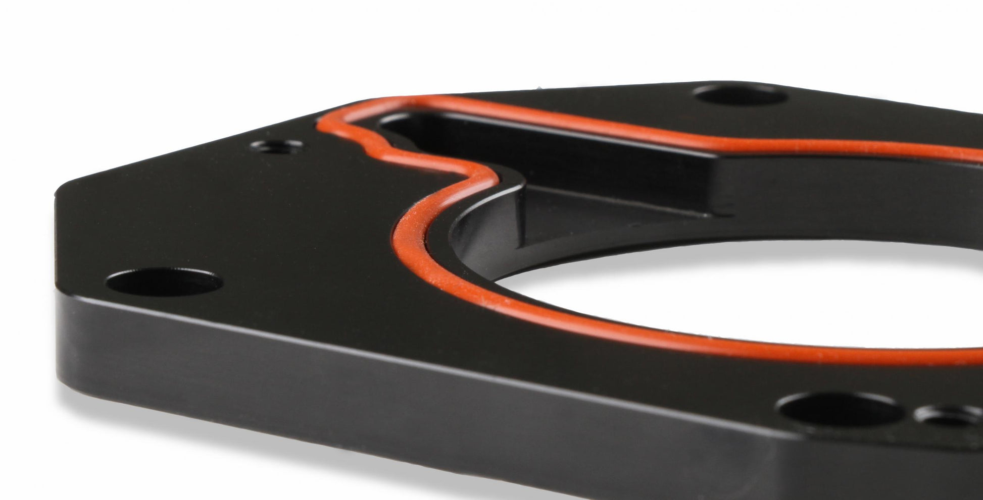 Throttle Body Adapter Plate Throttle Body Adapter Plate (3-Bolt) 75Mm Tb To (4-Bolt) Intake-Black Finish Holley Sniper EFI-4