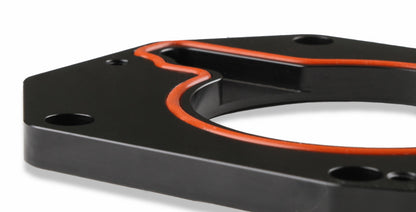 Throttle Body Adapter Plate Throttle Body Adapter Plate (3-Bolt) 75Mm Tb To (4-Bolt) Intake-Black Finish Holley Sniper EFI-4