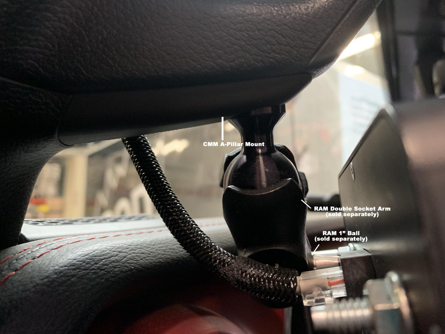 sPOD CMM A-Pillar 1 Inch Ball Mount Solution Jeep 2018-2023 Wrangler JL 2018-2023 Gladiator sPOD
