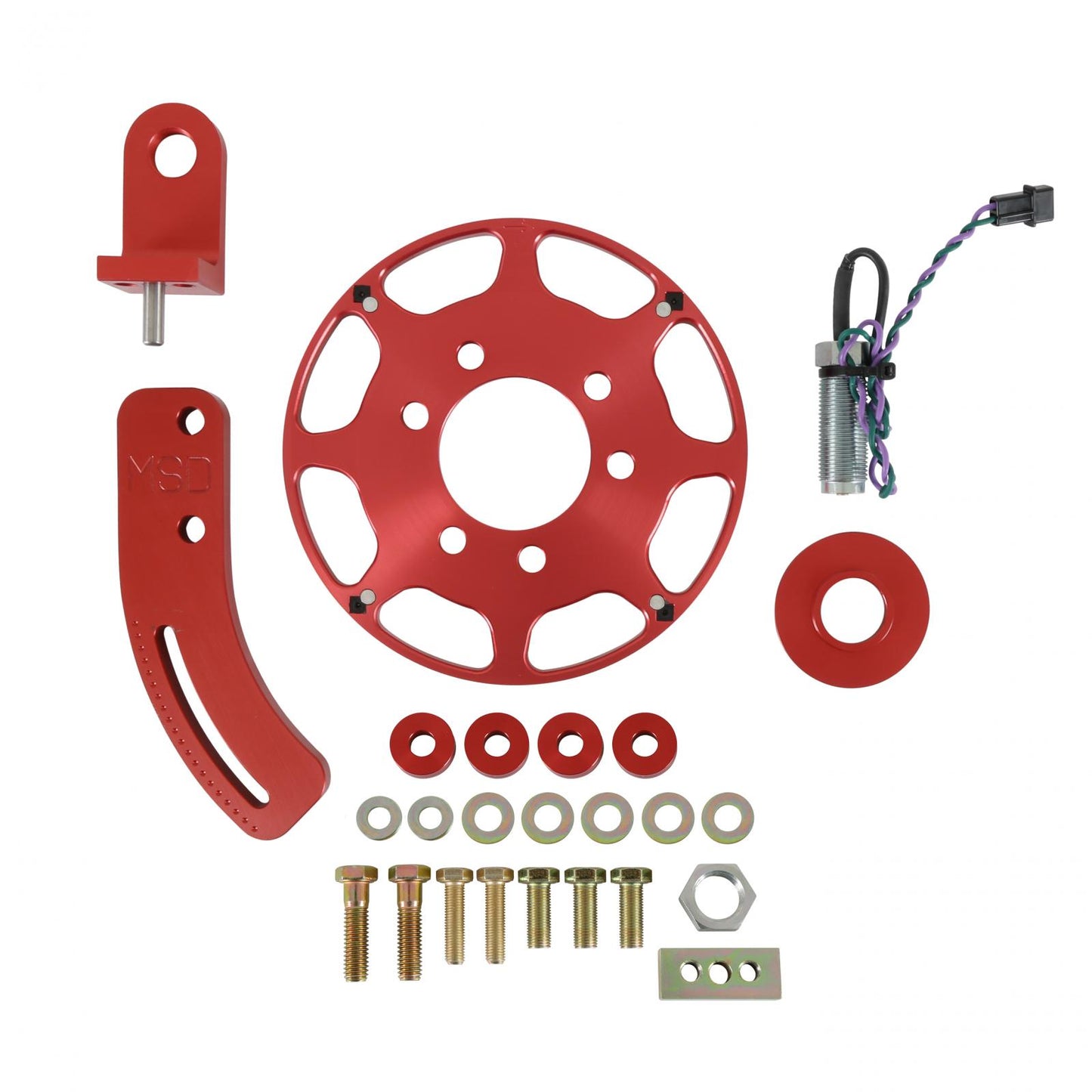 Crank Trigger Wheel Kit Flying Magnet Sbc 7 In. Small Block Chevy Use With 6/7/8 Series Red MSD Ignition