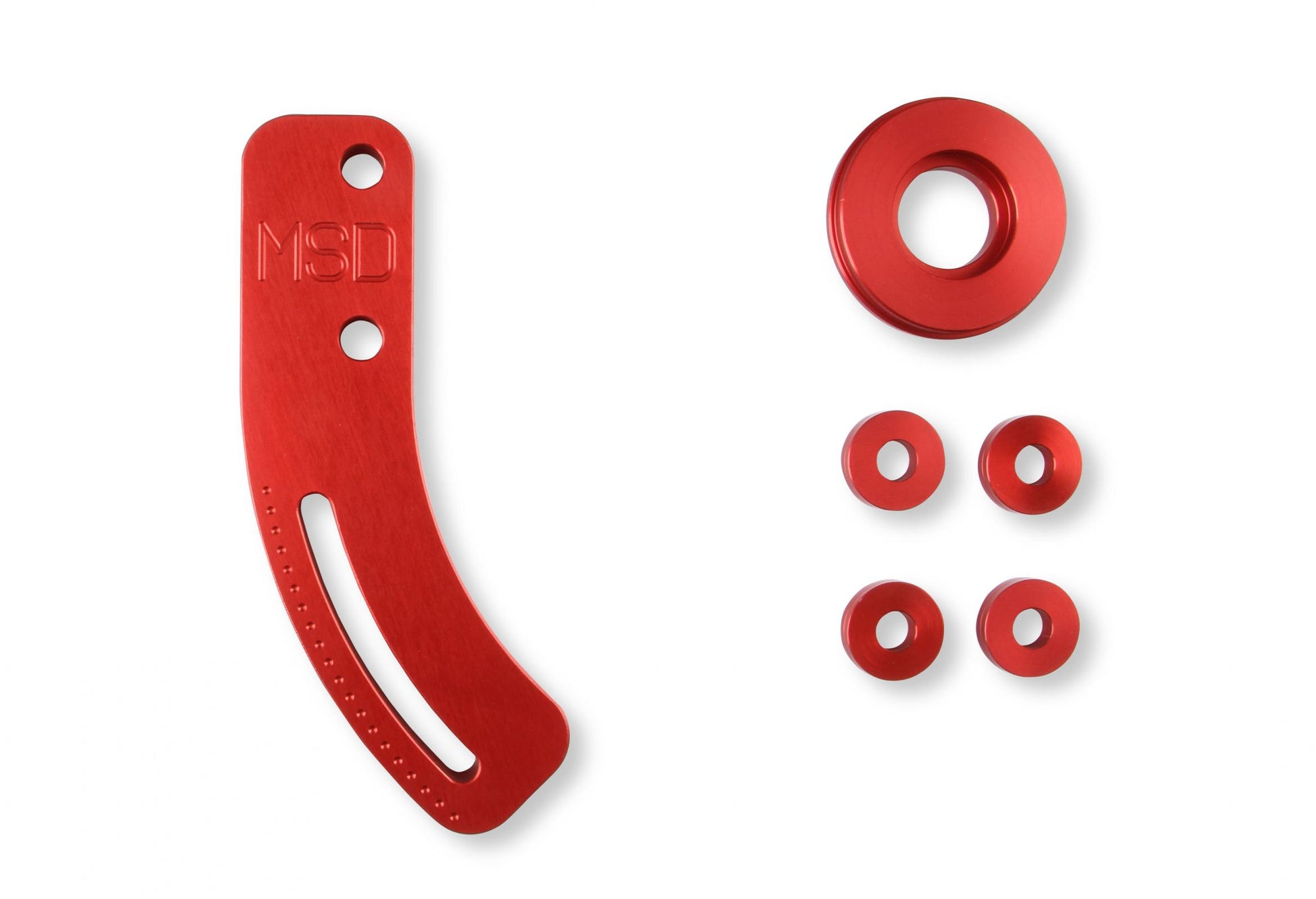 Crank Trigger Wheel Kit Flying Magnet Hall-Effect Sbc 7 In. Small Block Chevy Crank Trigger Kit 7 In. Wheel/Hall-Effect Sensor/Adjustable Timing Pointer Red MSD Ignition-3