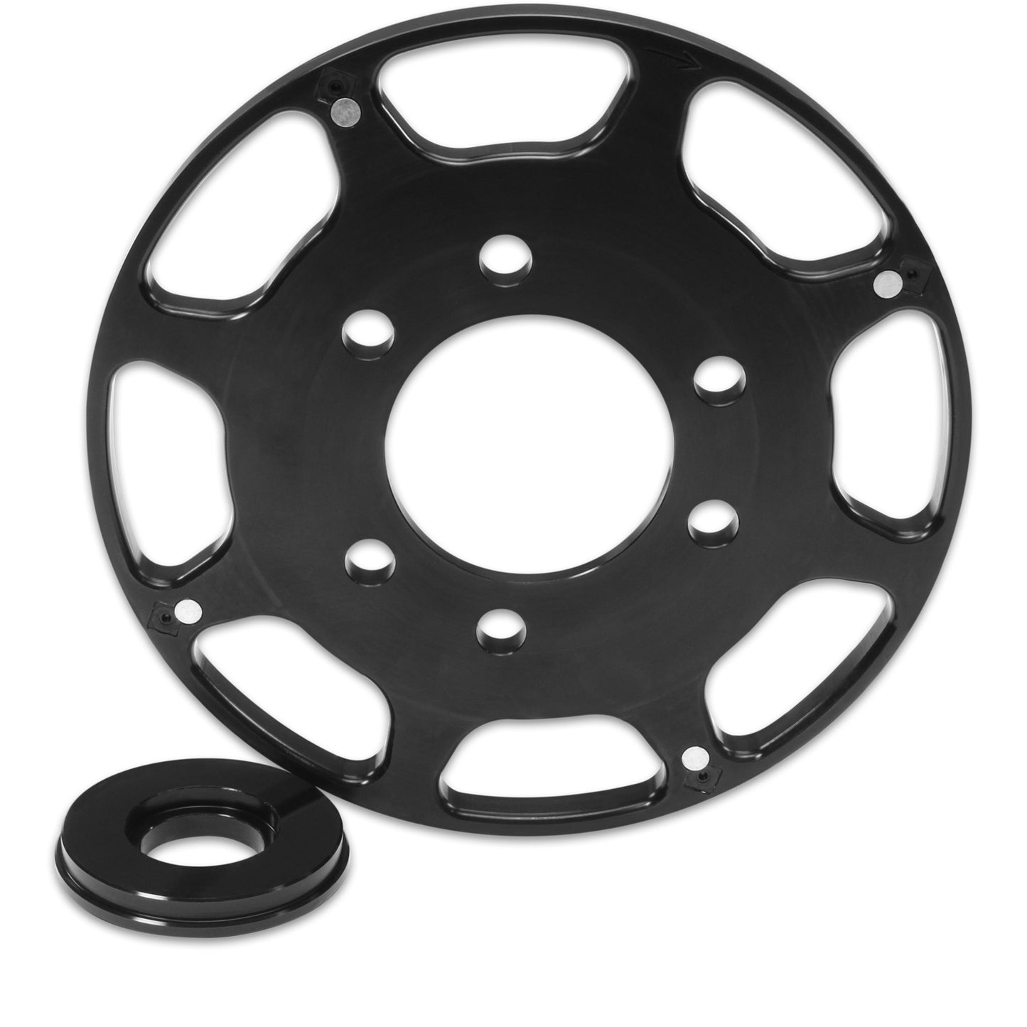 Crank Trigger Wheel Flying Magnet Sbc 7 In. Black Replacement Wheel For Small Block Chevy Crank Trigger Kit (P/N 86103) MSD Ignition