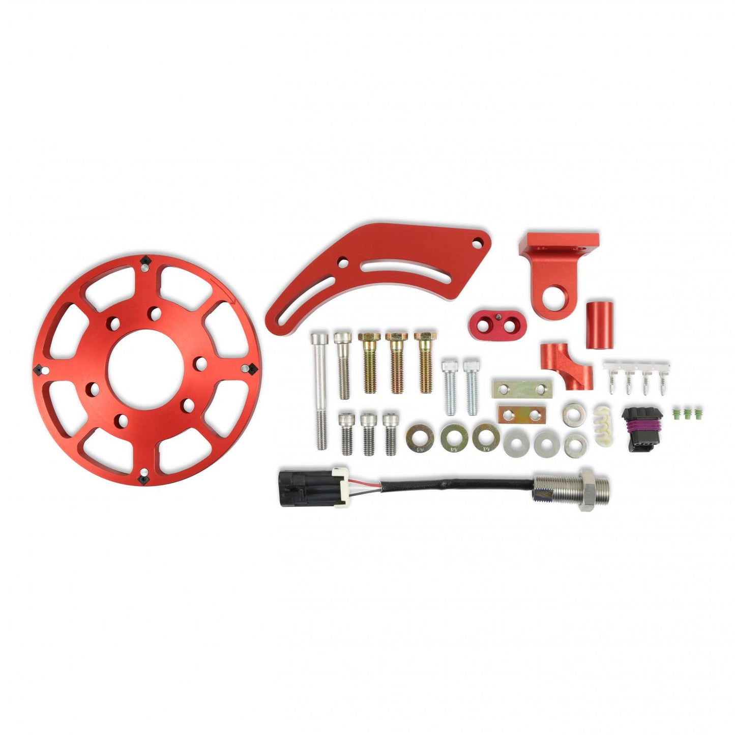 Crank Trigger Kit Flying Magnet Hall-Effect LS Gen Iii/Iv 6.56 In. Small Block Chevrolet Gen Iii/Iv Adjustable Timing Pointer Red MSD Ignition