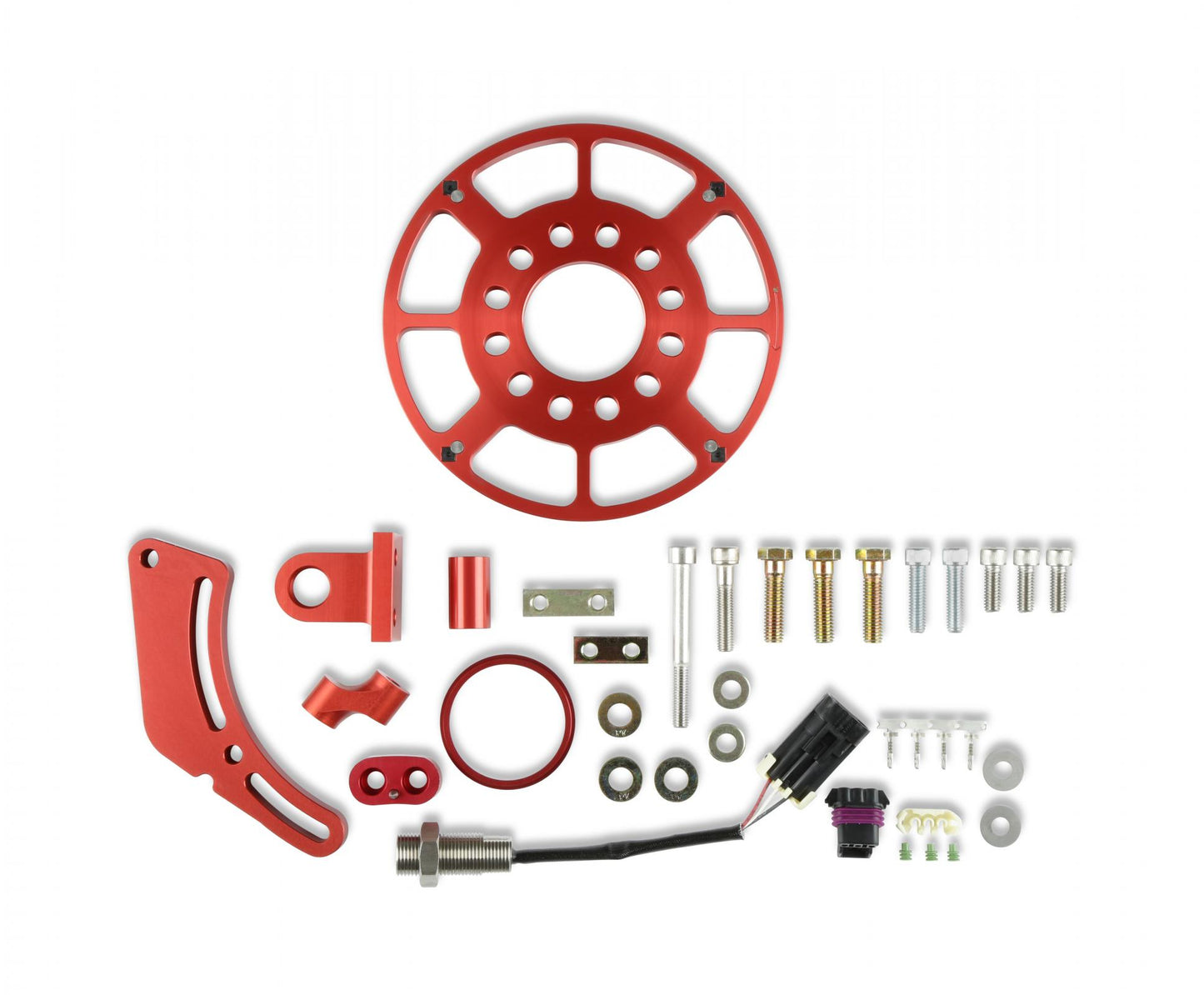 Crank Trigger Kit Flying Magnet Hall-Effect LS Gen Iii/Iv 7.25 In. Small Block Chevrolet Gen Iii/Iv Adjustable Timing Pointer Red MSD Ignition