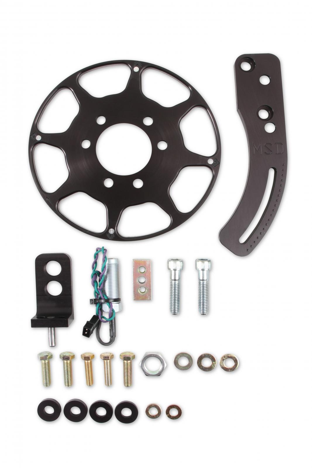 Crank Trigger Wheel Kit Flying Magnet Bbc 8 In. Big Block Chevy Use With 6/7/8 Series Black MSD Ignition