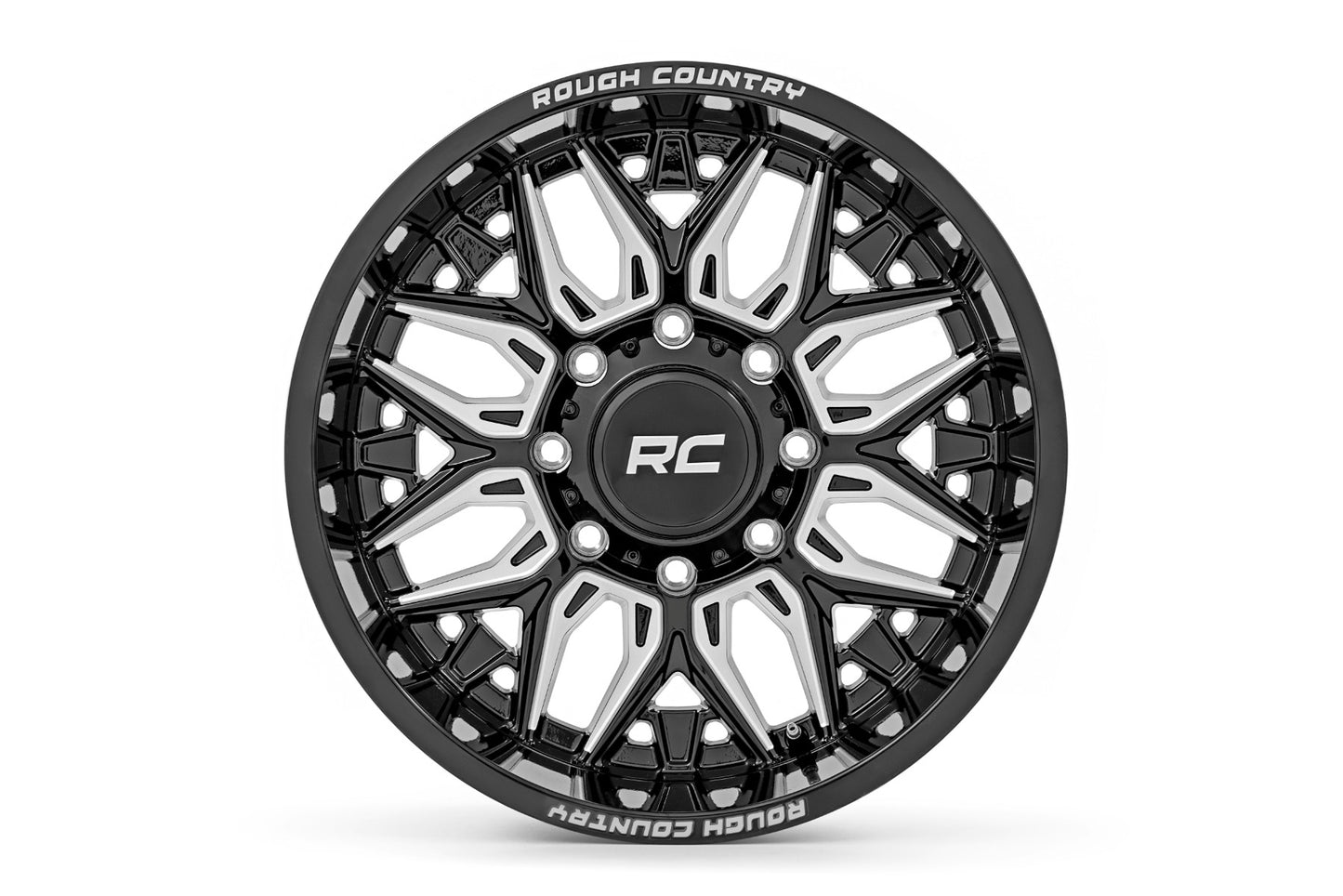 86 Series Wheel One-Piece Gloss Black 22x10 6x5.5 -25mm Rough Country-1