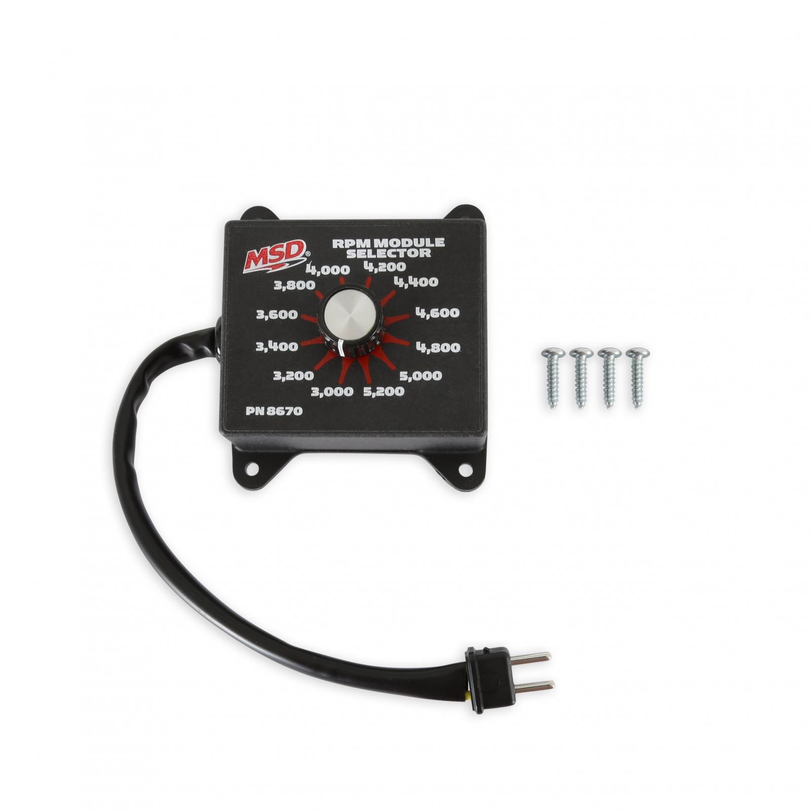 Selector Switch, 3.0K-5.2K The Rpm Module Selector Plugs Directly Into The Rpm Module Socket On All Soft Touch Rev Controls And Accessories That Use Plug-In Modules MSD Ignition