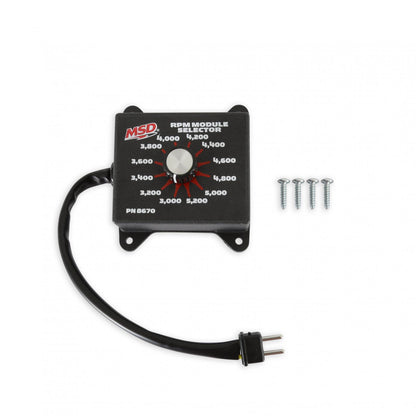 Selector Switch, 3.0K-5.2K The Rpm Module Selector Plugs Directly Into The Rpm Module Socket On All Soft Touch Rev Controls And Accessories That Use Plug-In Modules MSD Ignition