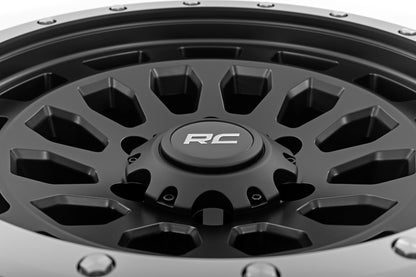 87 Series Wheel Simulated Beadlock Black/Machined 17x8.5 6x5.5 +0mm Rough Country-5