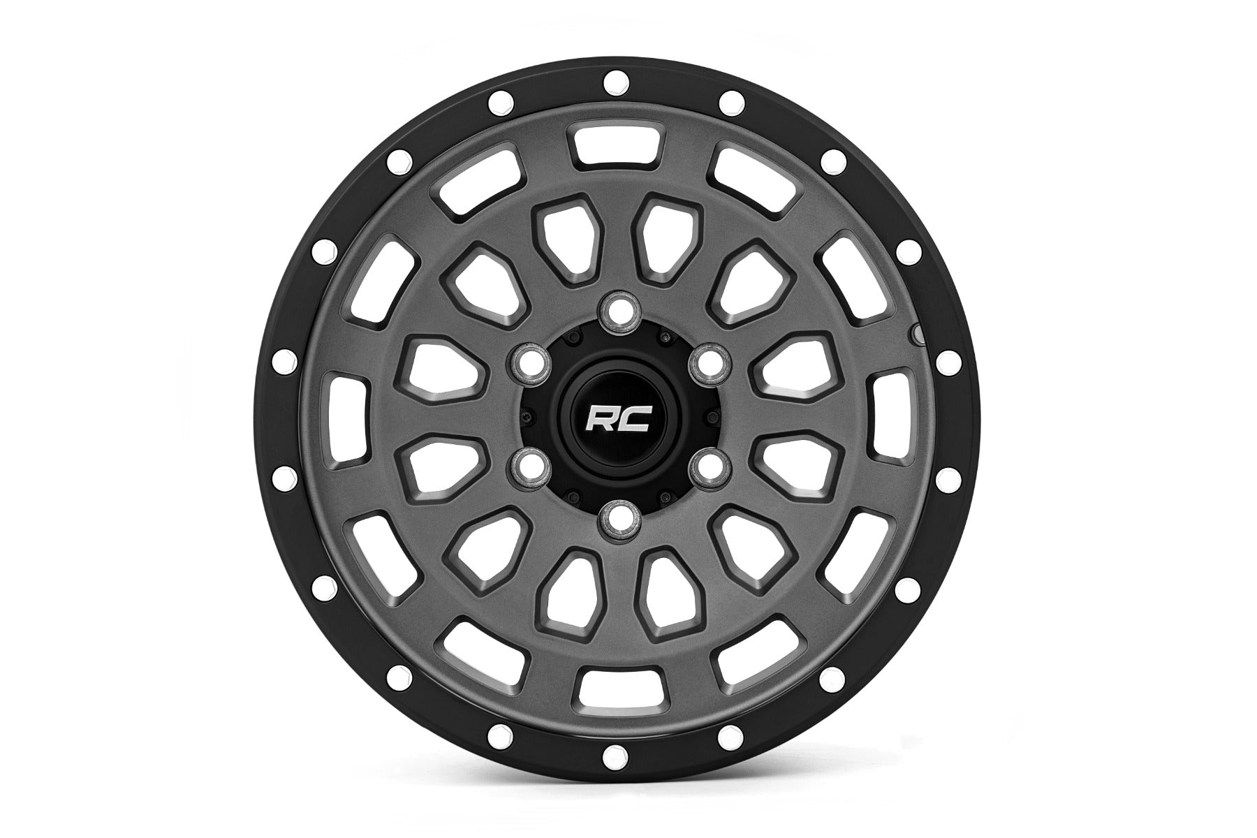 87 Series Wheel Simulated Beadlock Gray/Black 17x8.5 6x5.5 +0mm Rough Country-1
