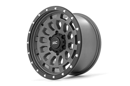 87 Series Wheel Simulated Beadlock Gray/Black 17x8.5 6x5.5 +0mm Rough Country-2
