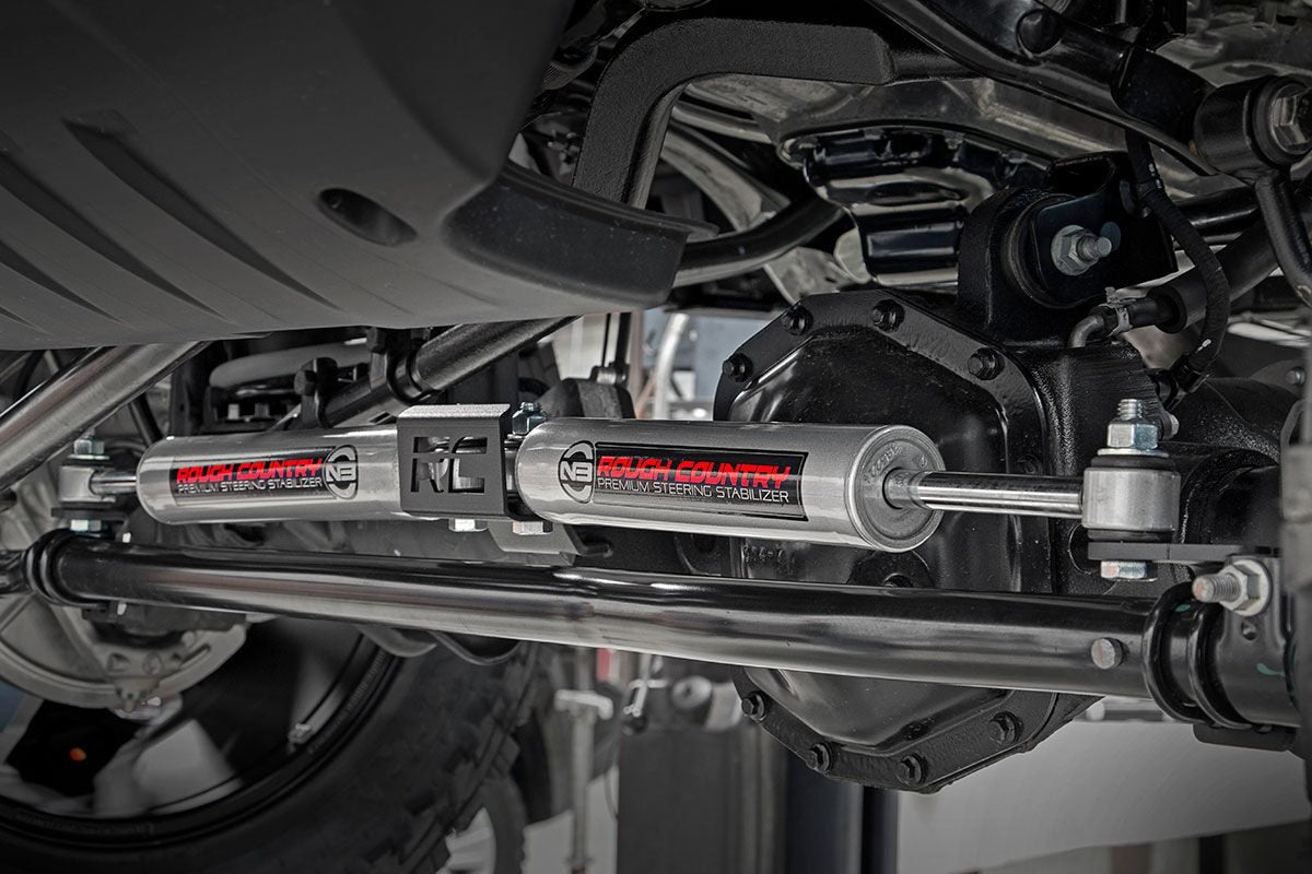 N3 Steering Stabilizer Dual 2.5-8 Inch Lift Jeep Gladiator JT/Wrangler JL (18-26) Rough Country-2