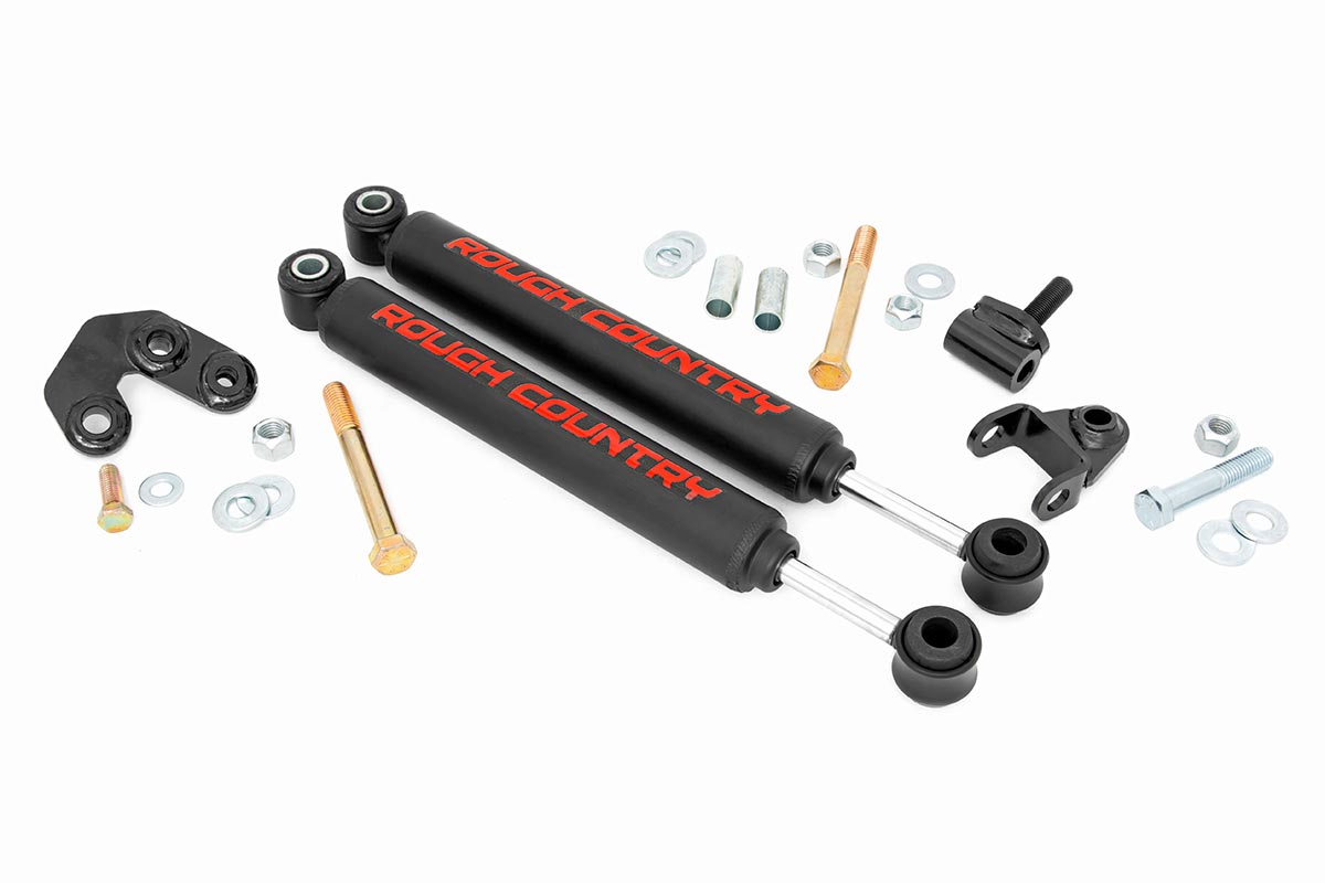 Rough Country Jeep Dual Steering Stabilizer 97-06 Wrangler TJ 86-92 Comanche MJ 84-01 Cherokee XJ Rough Country