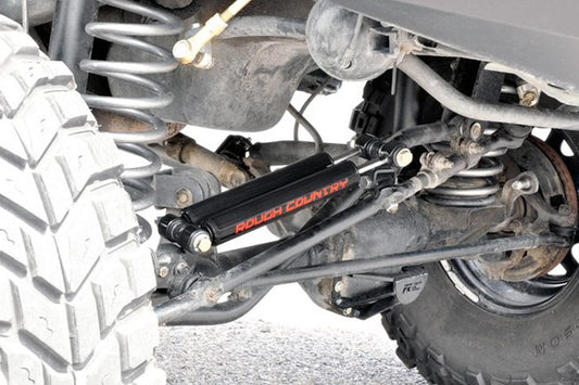 Dual Steering Stabilizer 2.5-6.5 Inch Lift Jeep Comanche MJ/Wrangler TJ/Wrangler Unlimited Rough Country-1