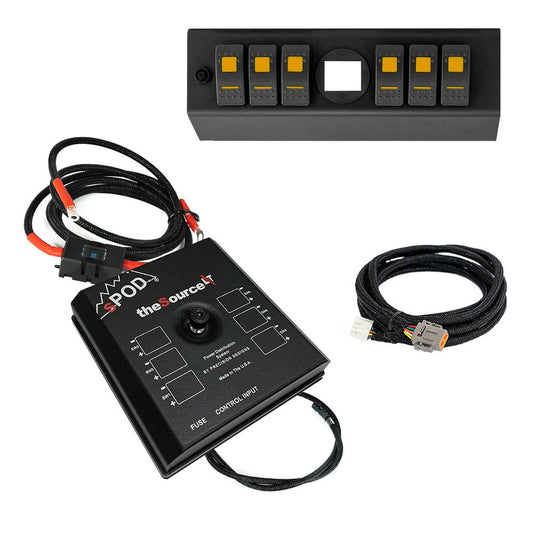 sPOD SourceLT w/ Genesis Adapter and Amber LED Switch Panel for JK 2009-2018