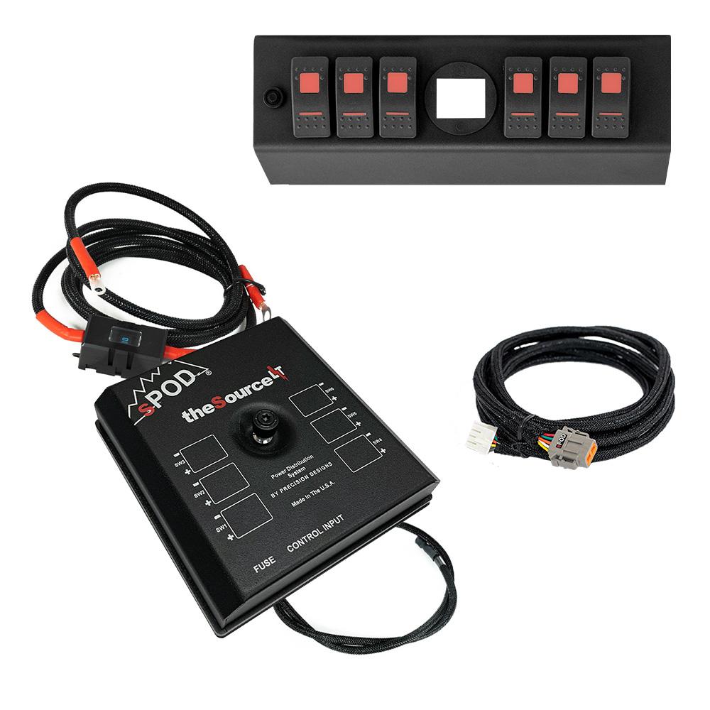 sPOD SourceLT w/ Genesis Adapter and Red LED Switch Panel for JK 2009-2018