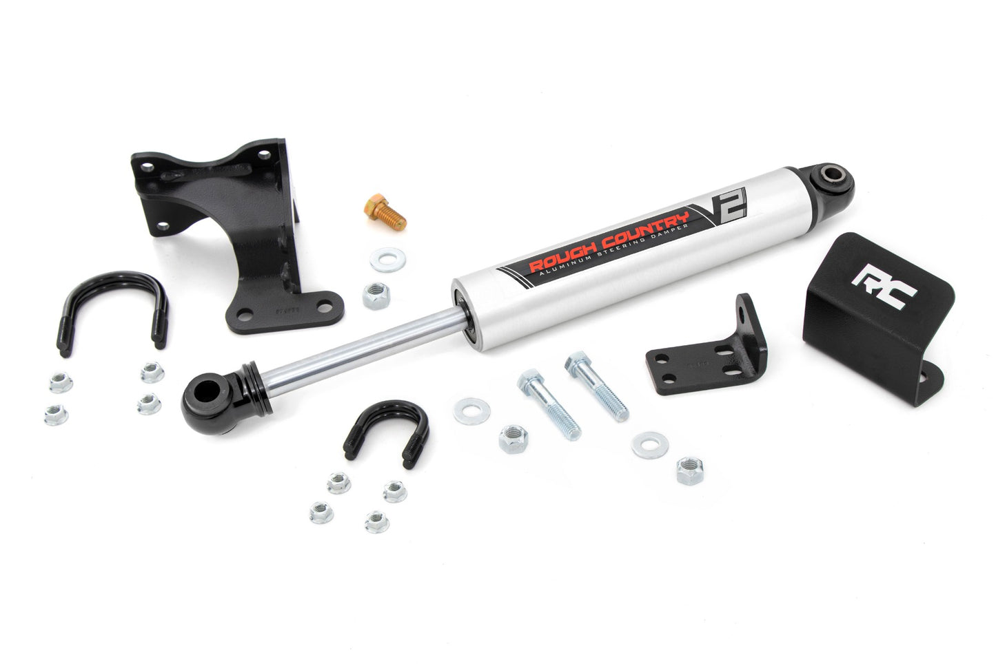 V2 Steering Stabilizer Axle Bracket 2-8 Inch Lift Jeep Wrangler JK/Wrangler Unlimited (07-18) Rough Country