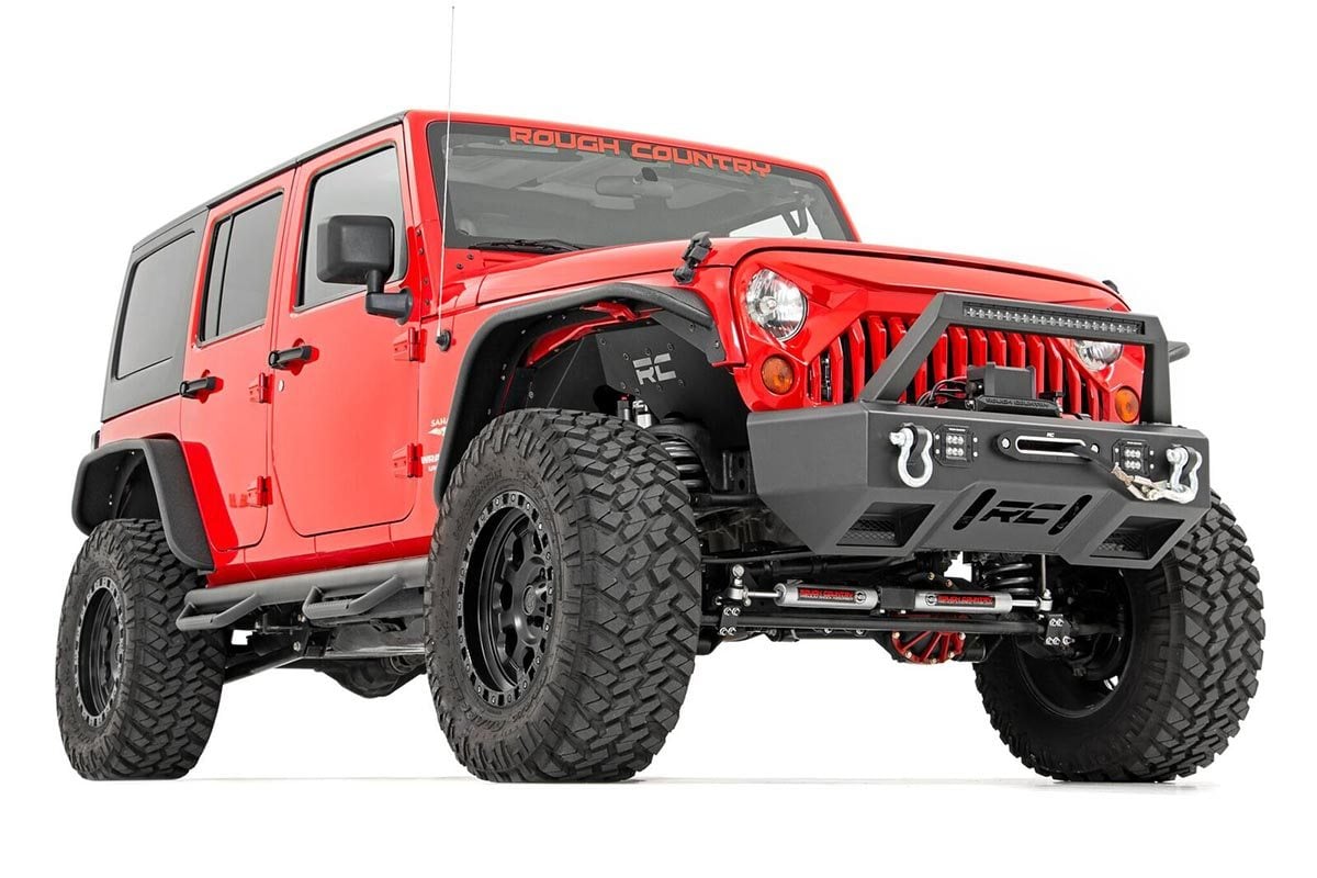 N3 Steering Stabilizer Dual 2-8 Inch Lift Jeep Wrangler JK/Wrangler Unlimited (07-18) Rough Country-2