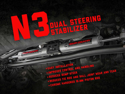 N3 Steering Stabilizer Dual Toyota 4Runner/Truck 4WD (1986-1995) Rough Country-2