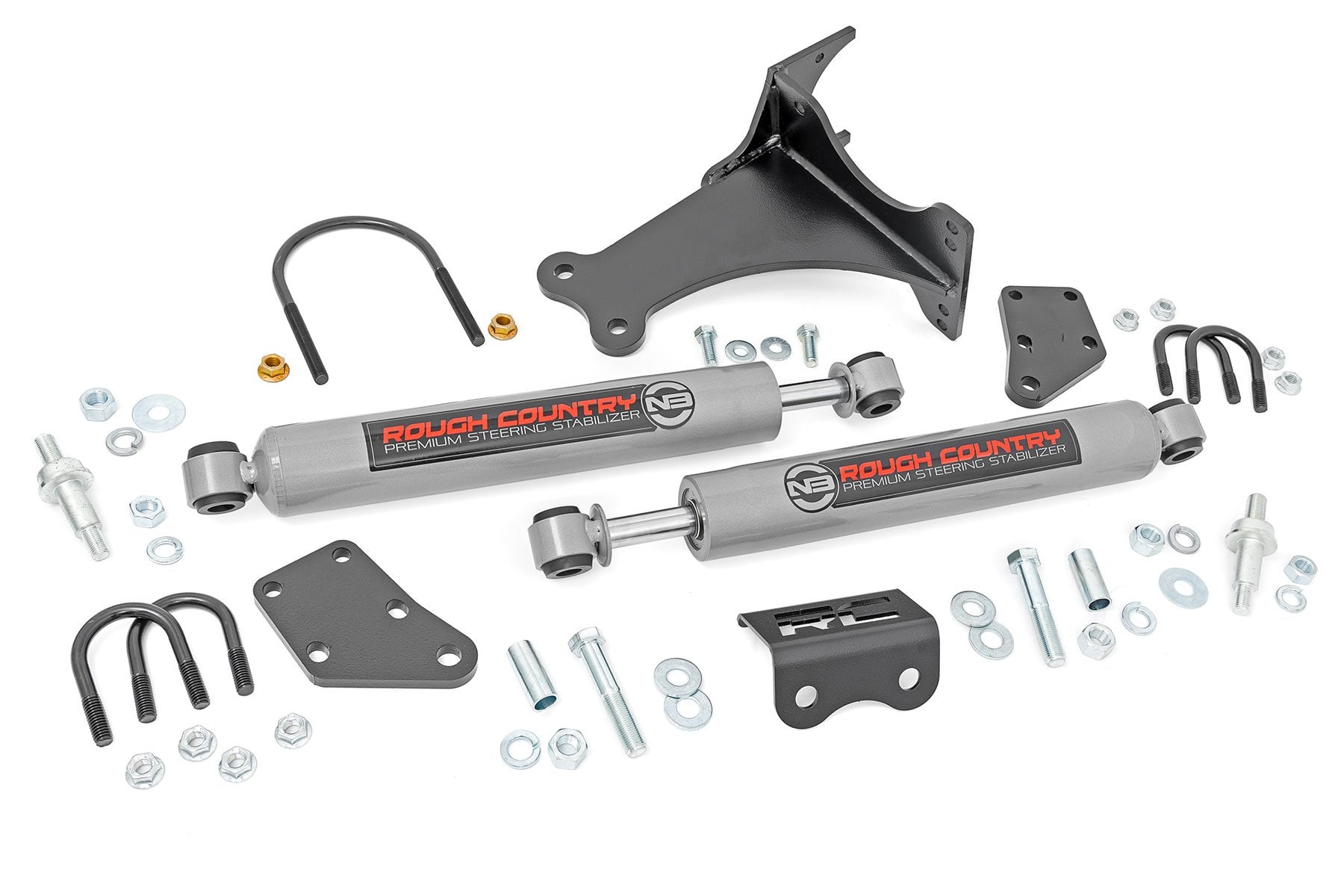 N3 Steering Stabilizer Dual 2-8 Inch Lift Ford F-250/F-350 Super Duty (05-24) Rough Country-1