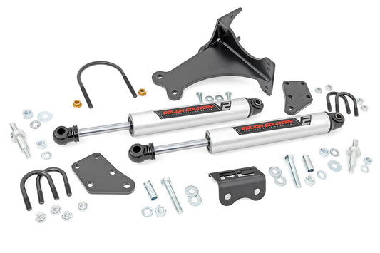 V2 Steering Stabilizer Dual 2-8 Inch Lift Ford F-250/F-350 Super Duty (05-26) Rough Country-1