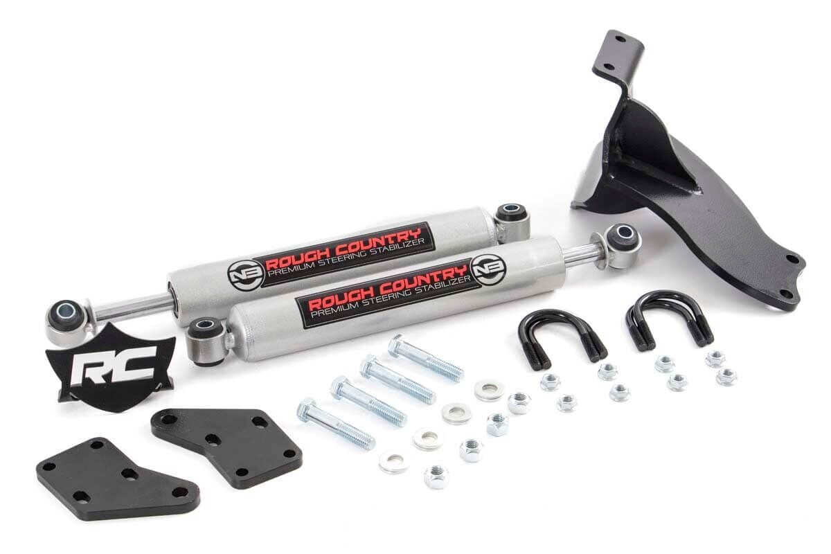N3 Steering Stabilizer Dual 2.5-8 Inch Lift Ram 2500 (14-26)/3500 (13-26) Rough Country-1