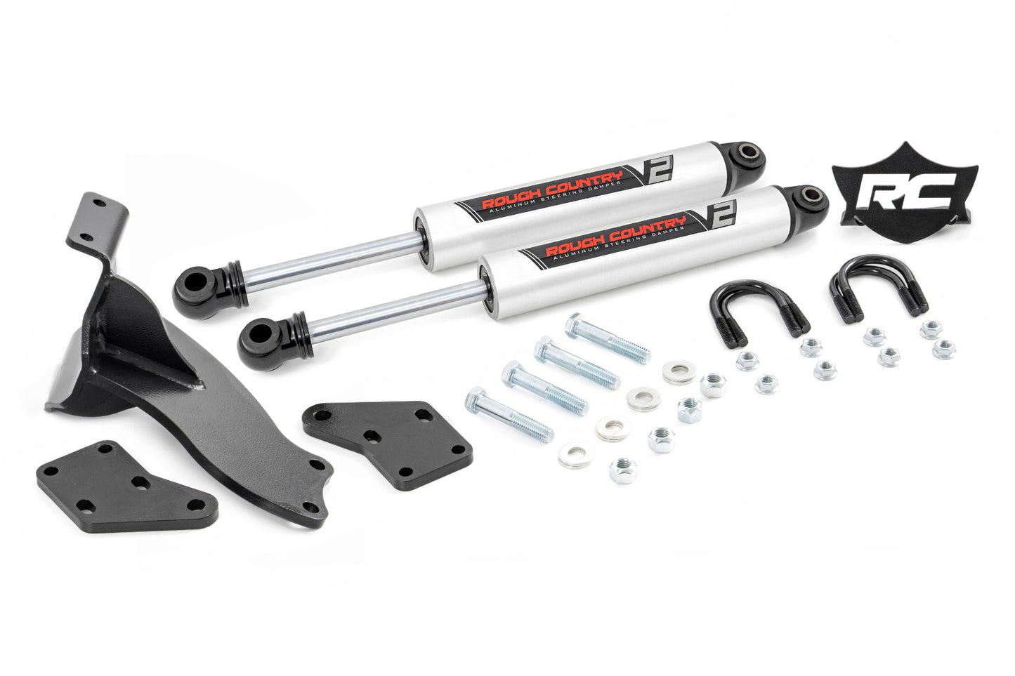 V2 Steering Stabilizer Dual 2.5-8 Inch Lift Ram 2500 (14-26)/3500 (13-26) Rough Country